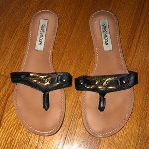 Steve Madden Black Flip Flops